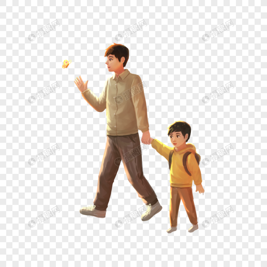 散步的父子