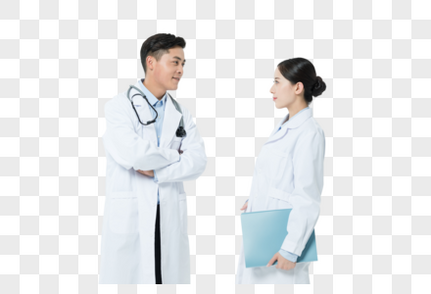医生和护士讨论白色高清图片素材