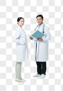 医生和护士讨论医生形象高清图片素材
