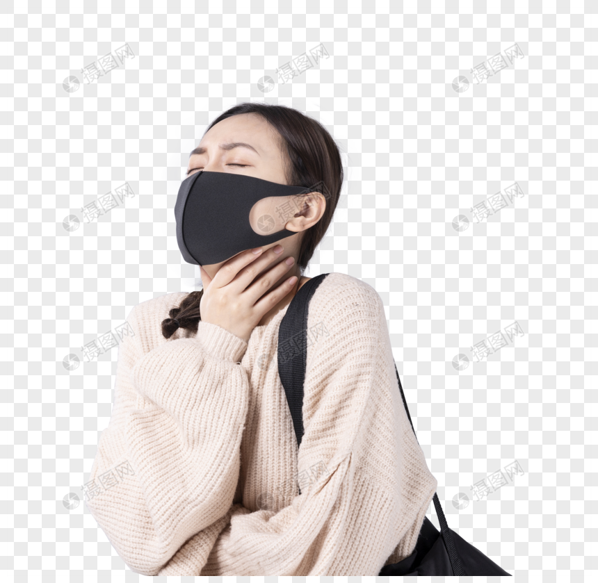 戴着口罩掐脖子的女孩