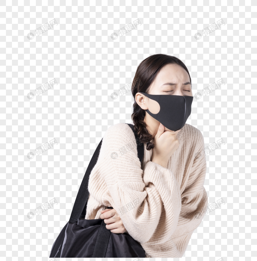 戴着口罩掐脖子的女孩