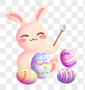 可爱小兔子彩蛋图片素材