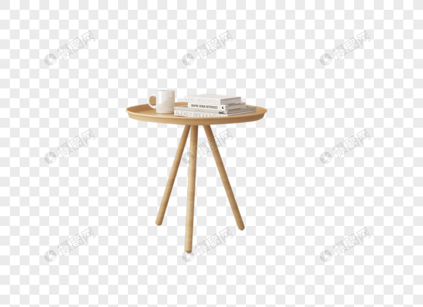木制的小圆桌图片
