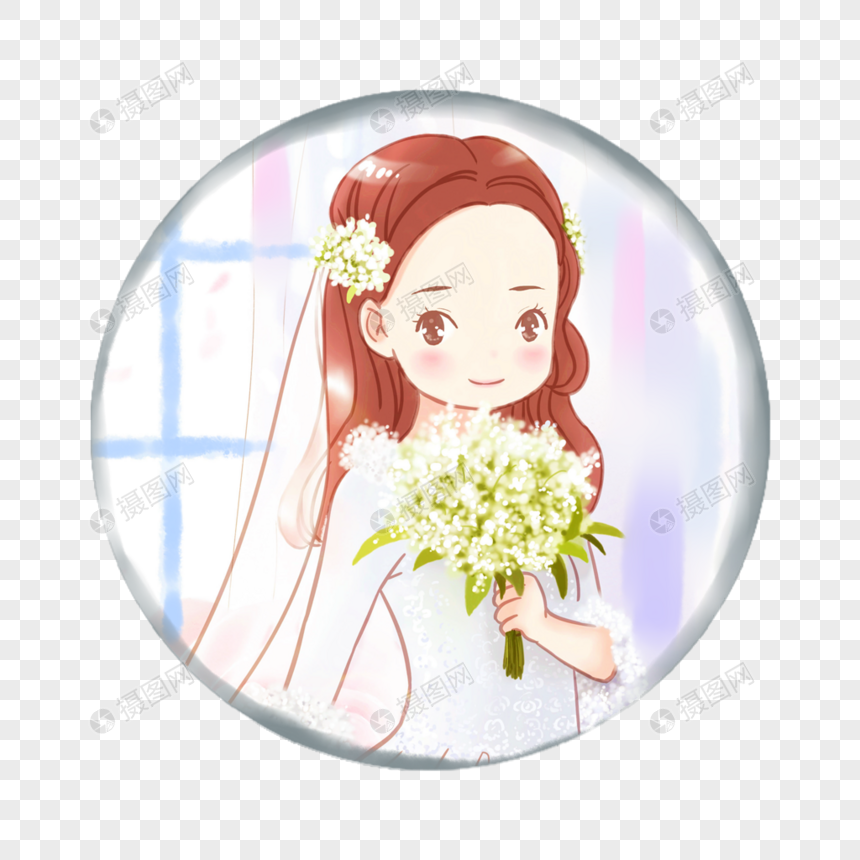 拿着花的女孩