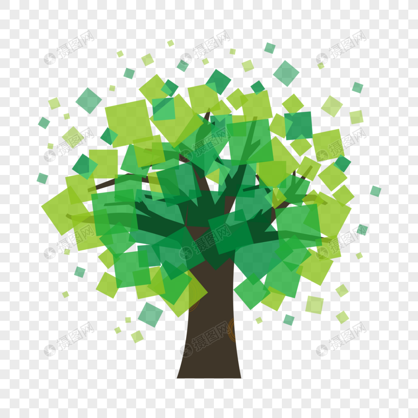 创意绿色树图片
