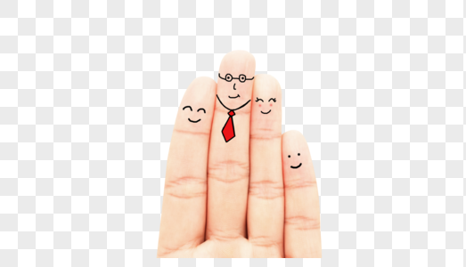 三个指头创意手指画手指表情素材