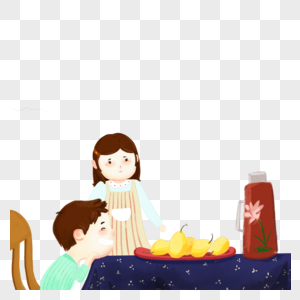 吃梨的家人图片