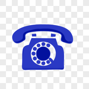 电话类卡通手绘风蓝色电话暖色调高清图片素材