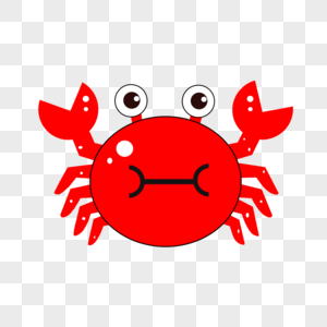 红色大榜蟹卡通红色螃蟹高清图片