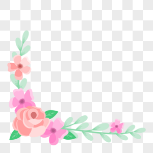花卉边框玫瑰花丛高清图片