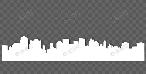 剪纸风城市建筑矢量图片