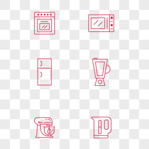 简约小清新厨房电器icon图标图片