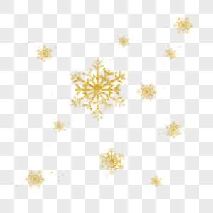 金色雪花装饰素材下雪图片素材