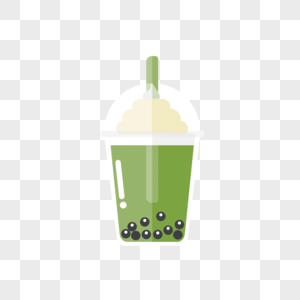 绿色的珍珠奶茶图片