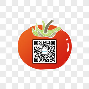 手绘西红柿二维码背景素材图片