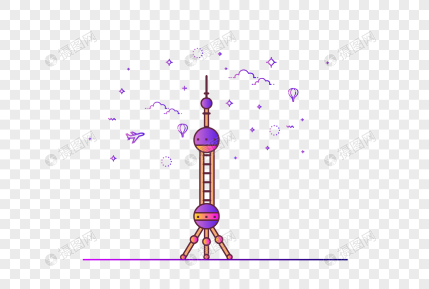 上海渐变东方明珠元素