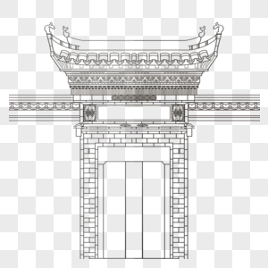 中国古风建筑底纹图片