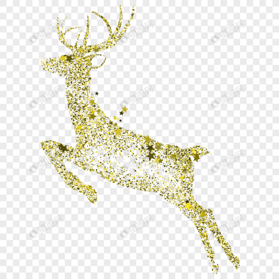 金色奔跑的鹿图片