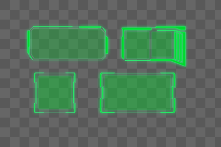 荧光绿未来科技风对话框边框元素高清图片