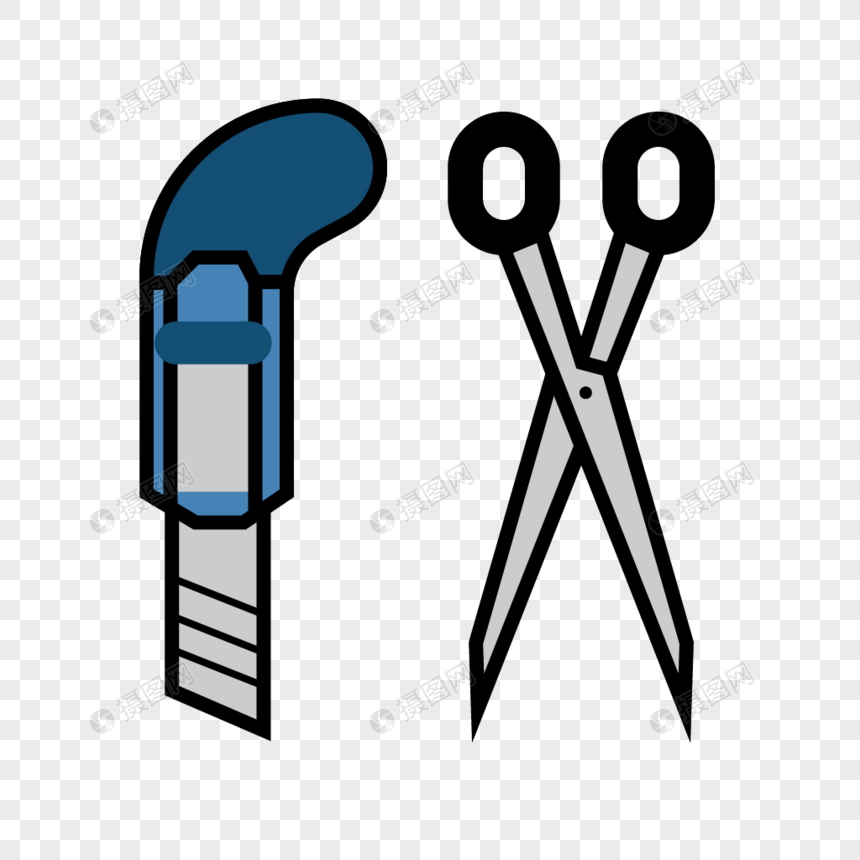 美工刀剪刀工具图标图片