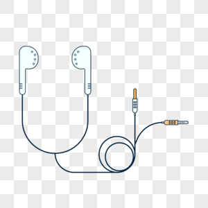 耳机带线插画图标图片