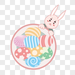 复活节兔子彩蛋矢量素材图片