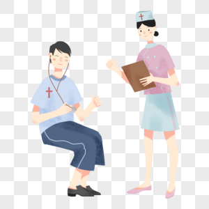 护士和病人护士陪诊高清图片