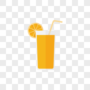 柠檬茶卡通手绘橙汁高清图片