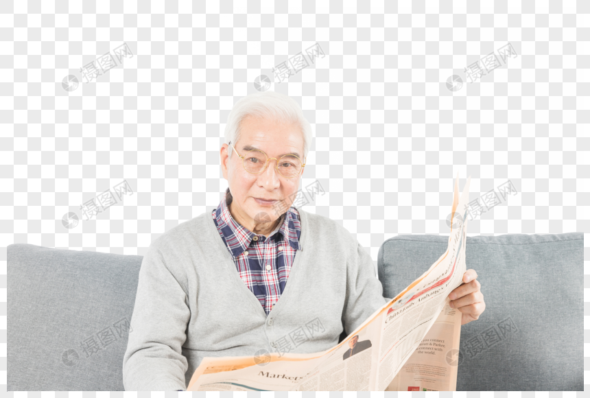 老人看报纸图片