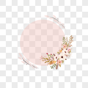 圆形花卉边框高清图片