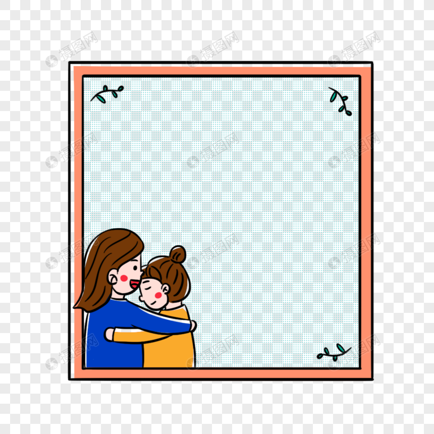 彩色卡通母亲节边框图片