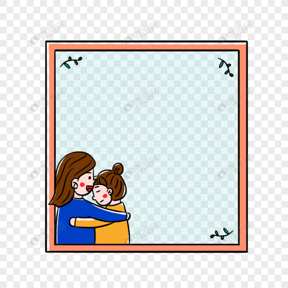 彩色卡通母亲节边框图片