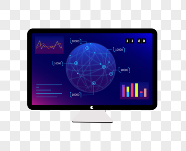 球形线性数据化显示电脑屏科技感图片