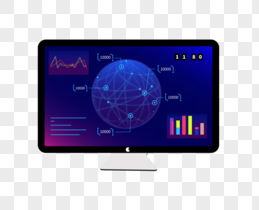 球形线性数据化显示电脑屏科技感高清图片