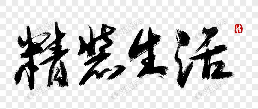 精装生活毛笔字