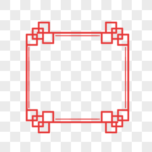 红色边框剪纸装饰高清图片