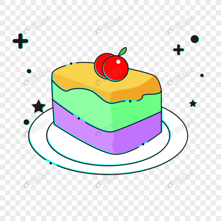扁平蛋糕图片