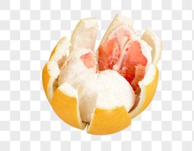 剥开的红色柚子图片