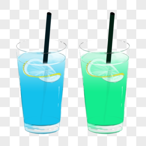夏日清凉蓝色柠檬饮品饮料图片