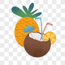 菠萝和椰子图片