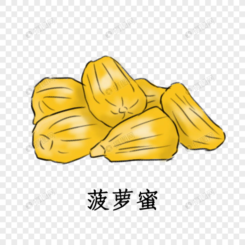 免抠元素 手绘/卡通元素 菠萝蜜.