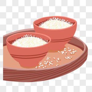 碗中大米饭两碗米饭高清图片