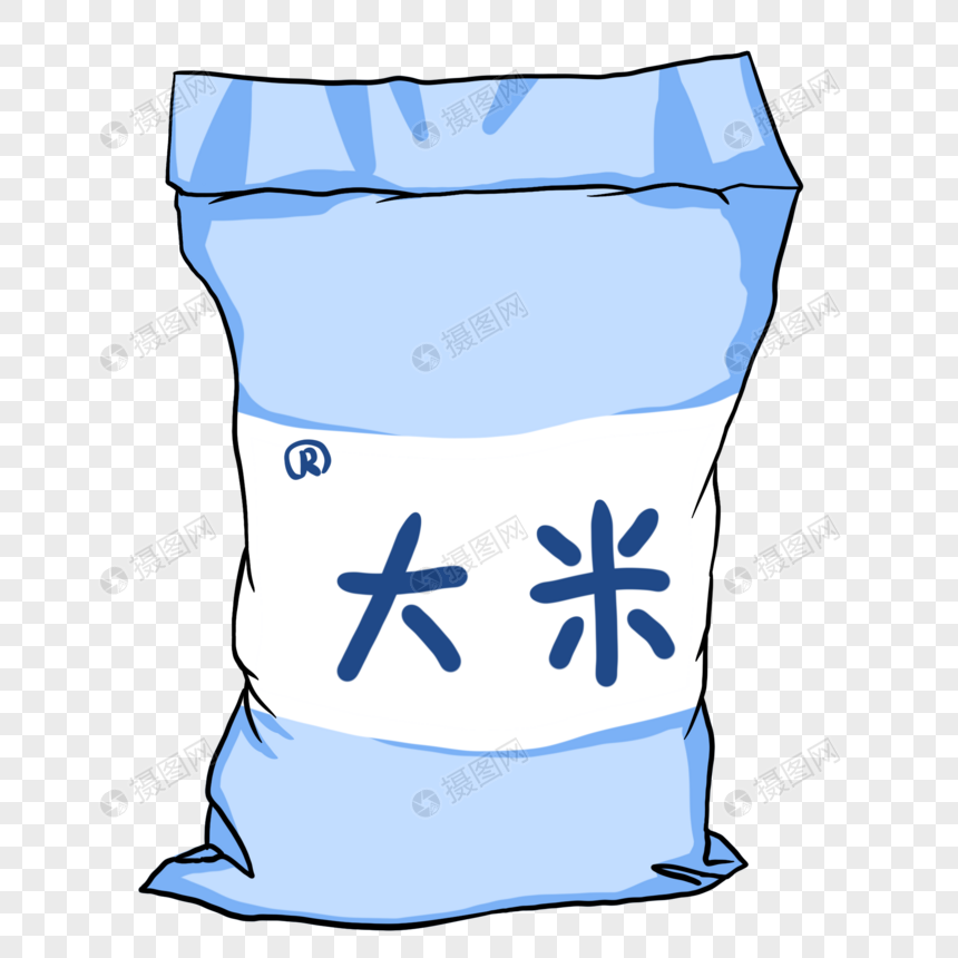一袋大米大米粒插画素材