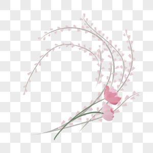 几枝粉色玫瑰花环花枝图片