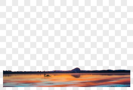 落日湖光图片