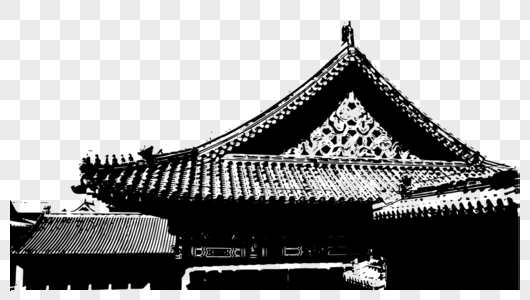 中国风古代宫殿房檐素材图片