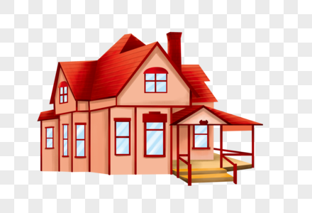 房子红色房子高清图片