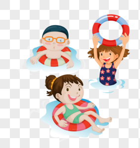 小孩游泳图片