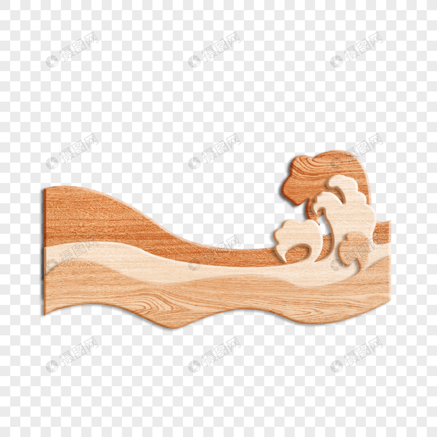 木板木纹材质边框海浪元素图片