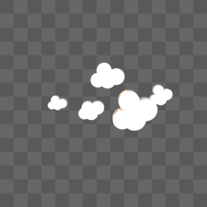C4D立体扁平风卡通装饰白云图片